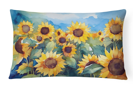 Buy this Sunflowers in Watercolor Throw Pillow