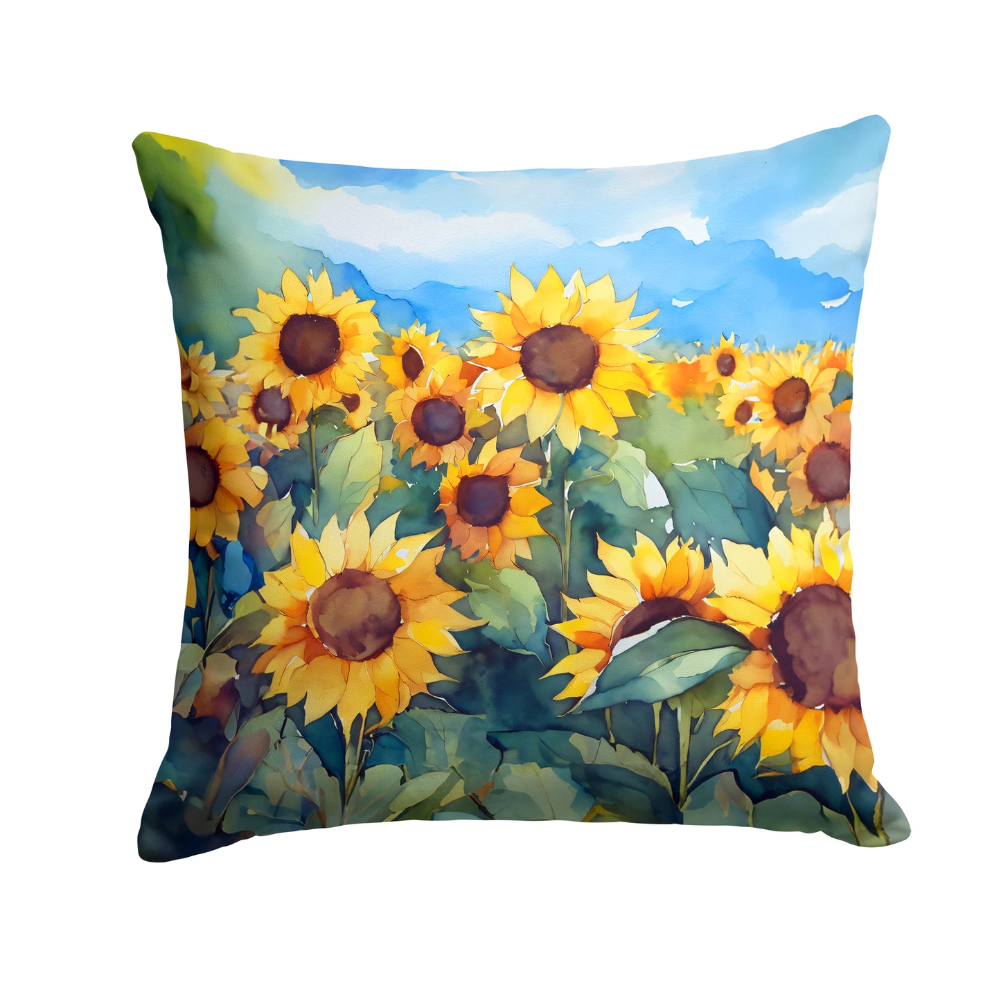 Buy this Sunflowers in Watercolor Throw Pillow