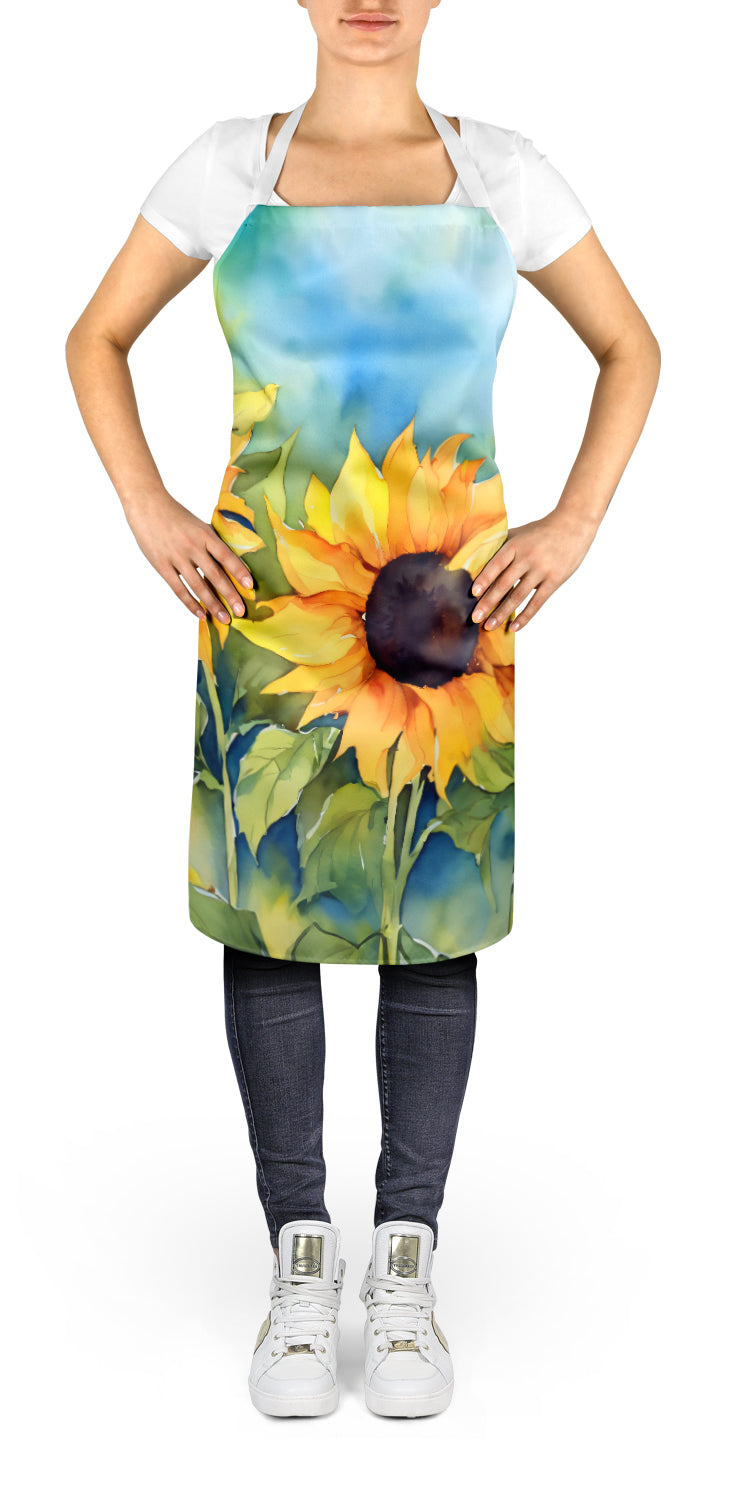 Sunflowers in Watercolor Apron