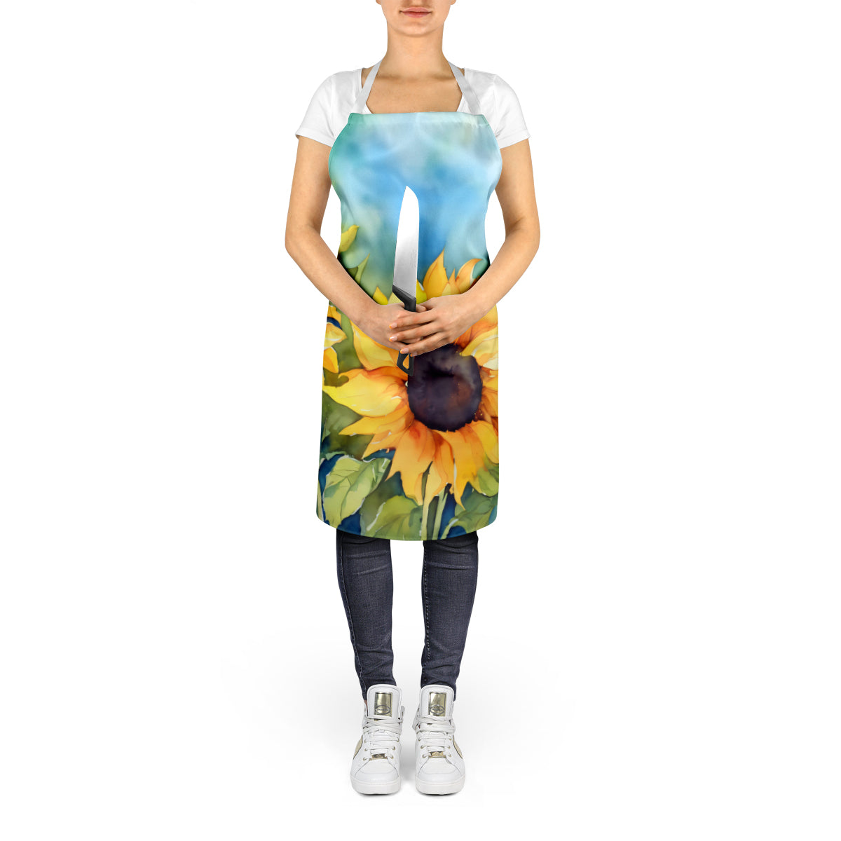 Sunflowers in Watercolor Apron