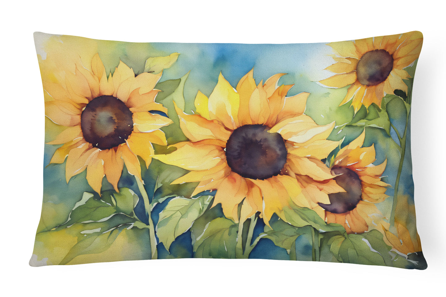 Buy this Sunflowers in Watercolor Throw Pillow