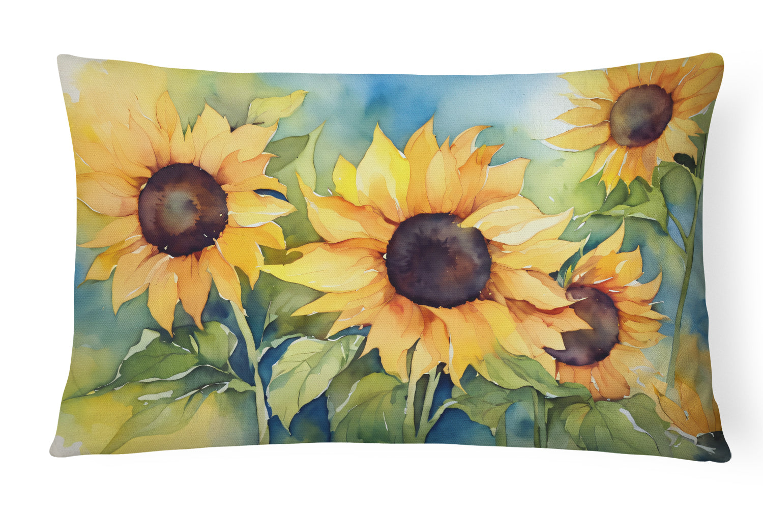 Buy this Sunflowers in Watercolor Throw Pillow