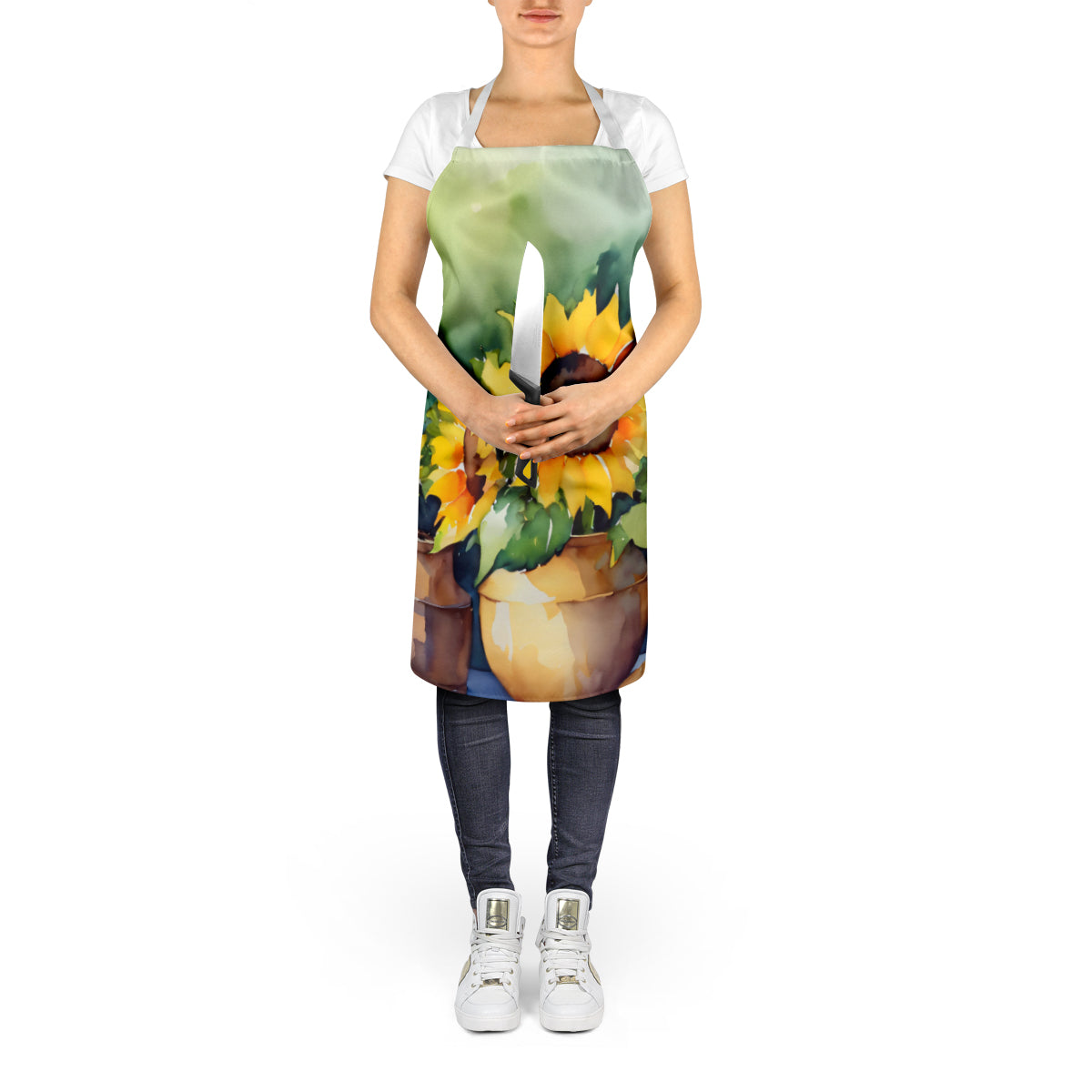 Sunflowers in Watercolor Apron