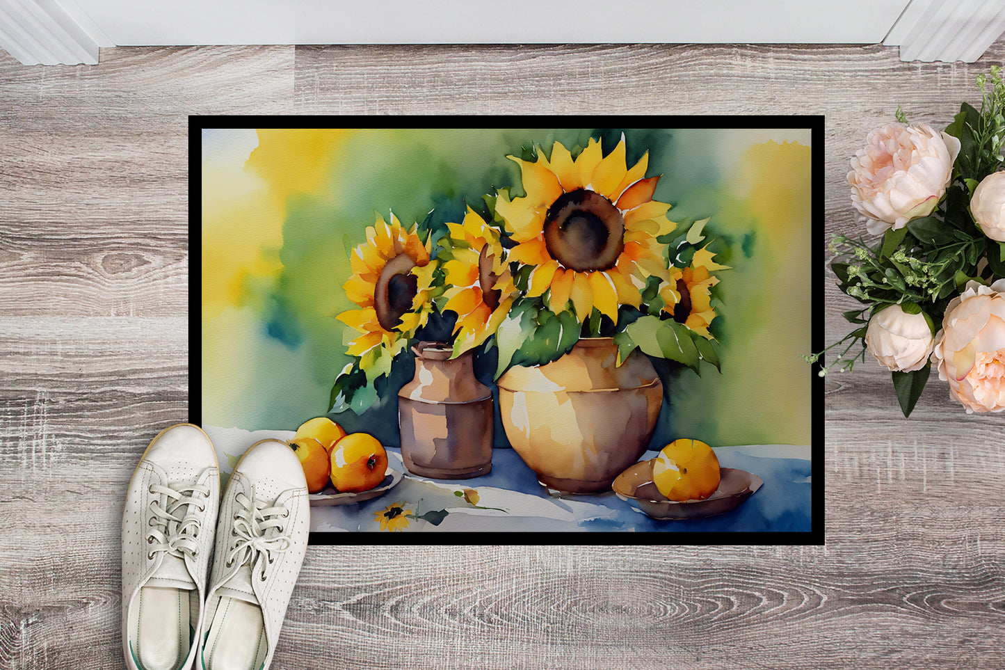 Sunflowers in Watercolor Doormat