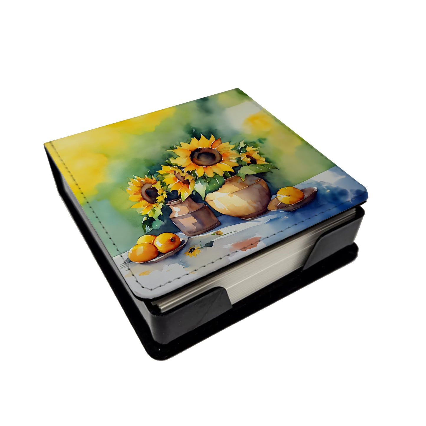 Buy this Sunflowers in Watercolor PU Leather Note Paper Holder