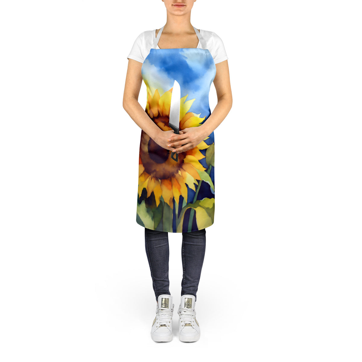 Sunflowers in Watercolor Apron