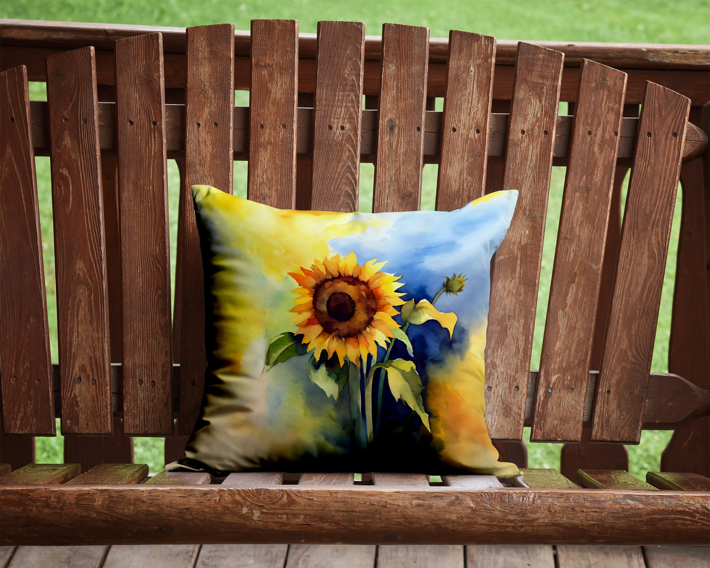 Sunflowers in Watercolor Throw Pillow