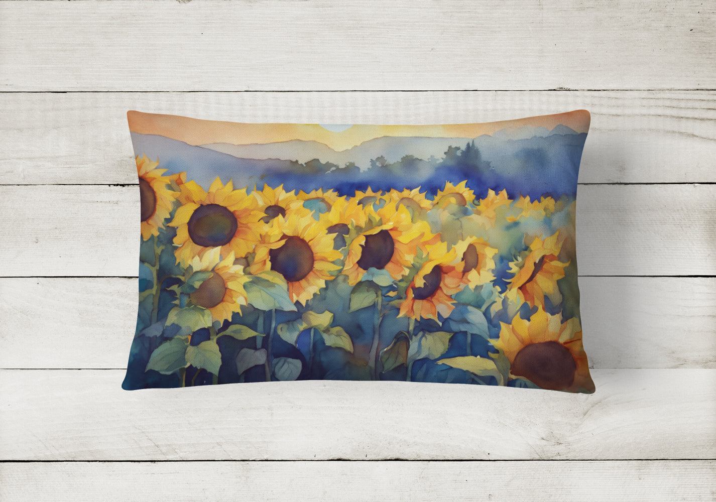 Sunflowers in Watercolor Throw Pillow