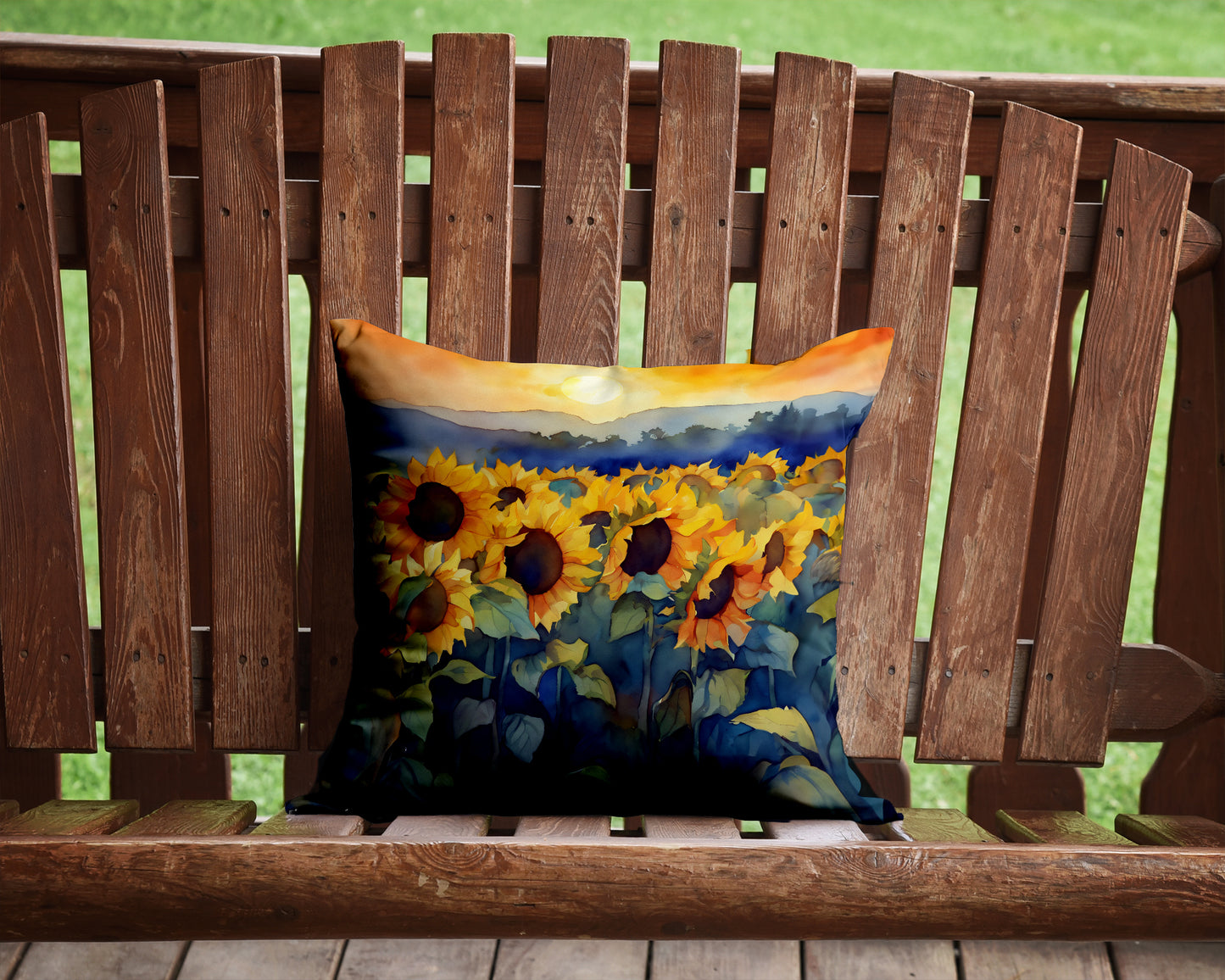 Sunflowers in Watercolor Throw Pillow