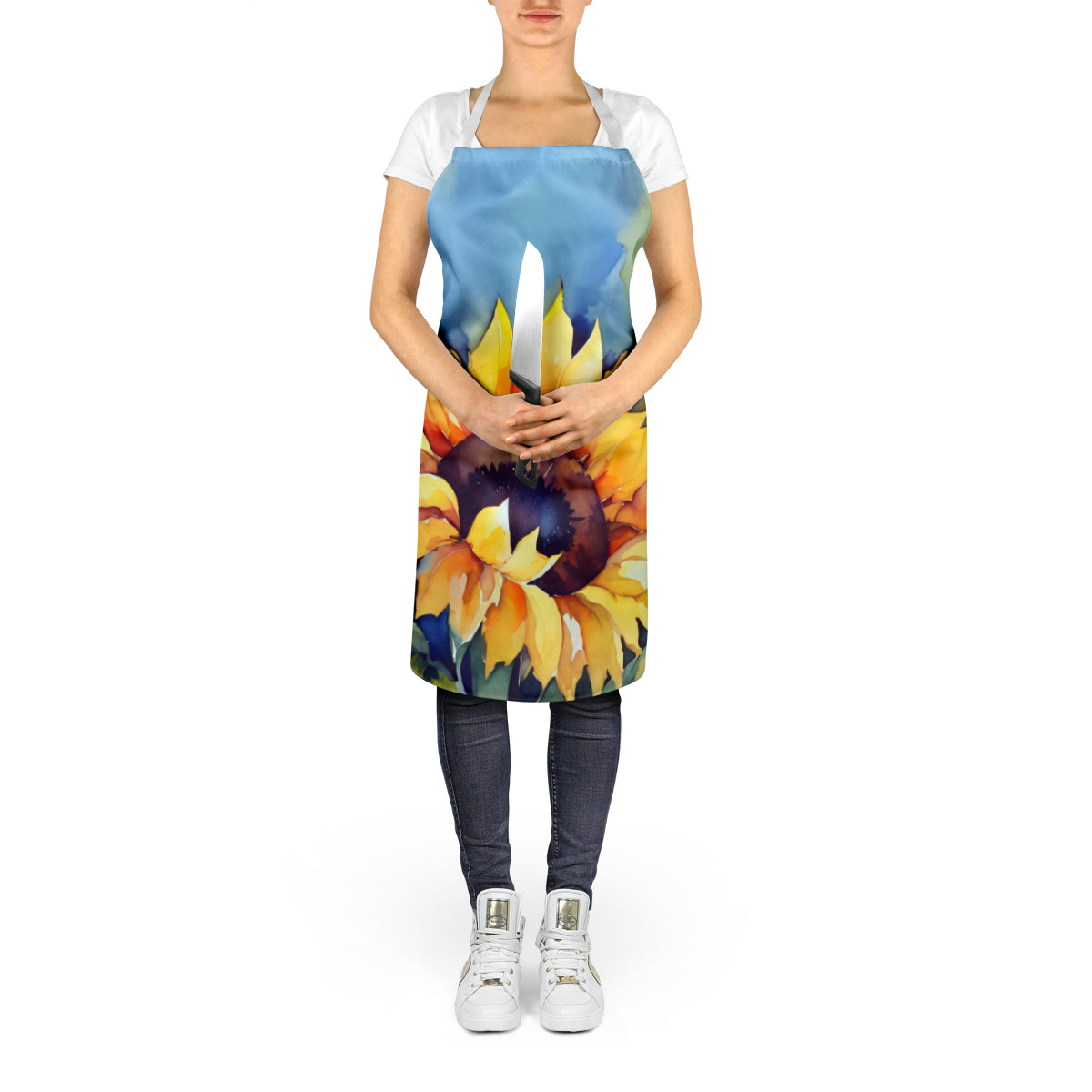 Sunflowers in Watercolor Apron