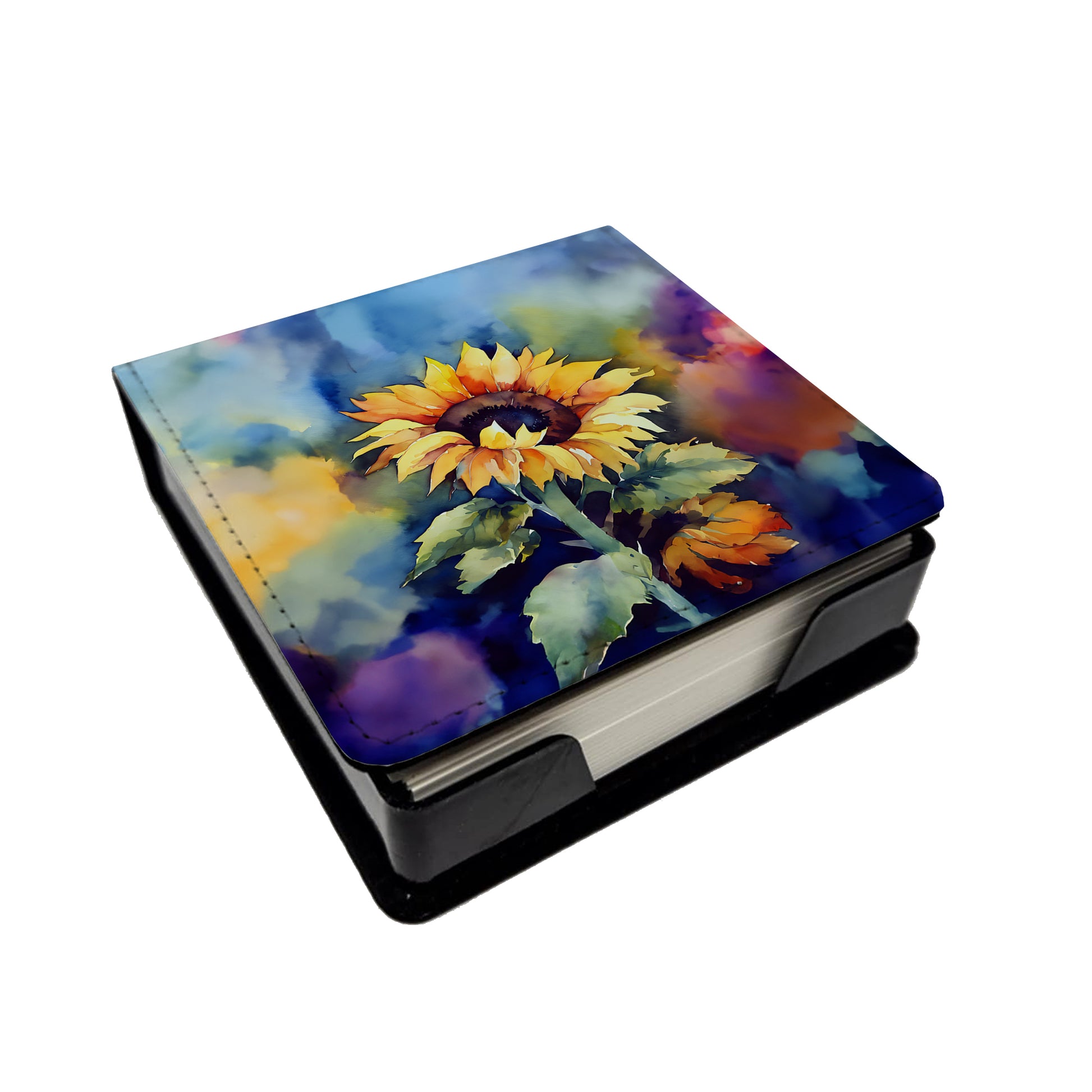 Buy this Sunflowers in Watercolor PU Leather Note Paper Holder