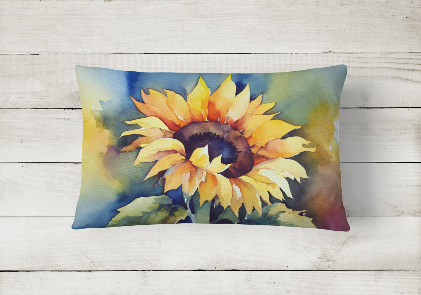 Sunflowers in Watercolor Throw Pillow