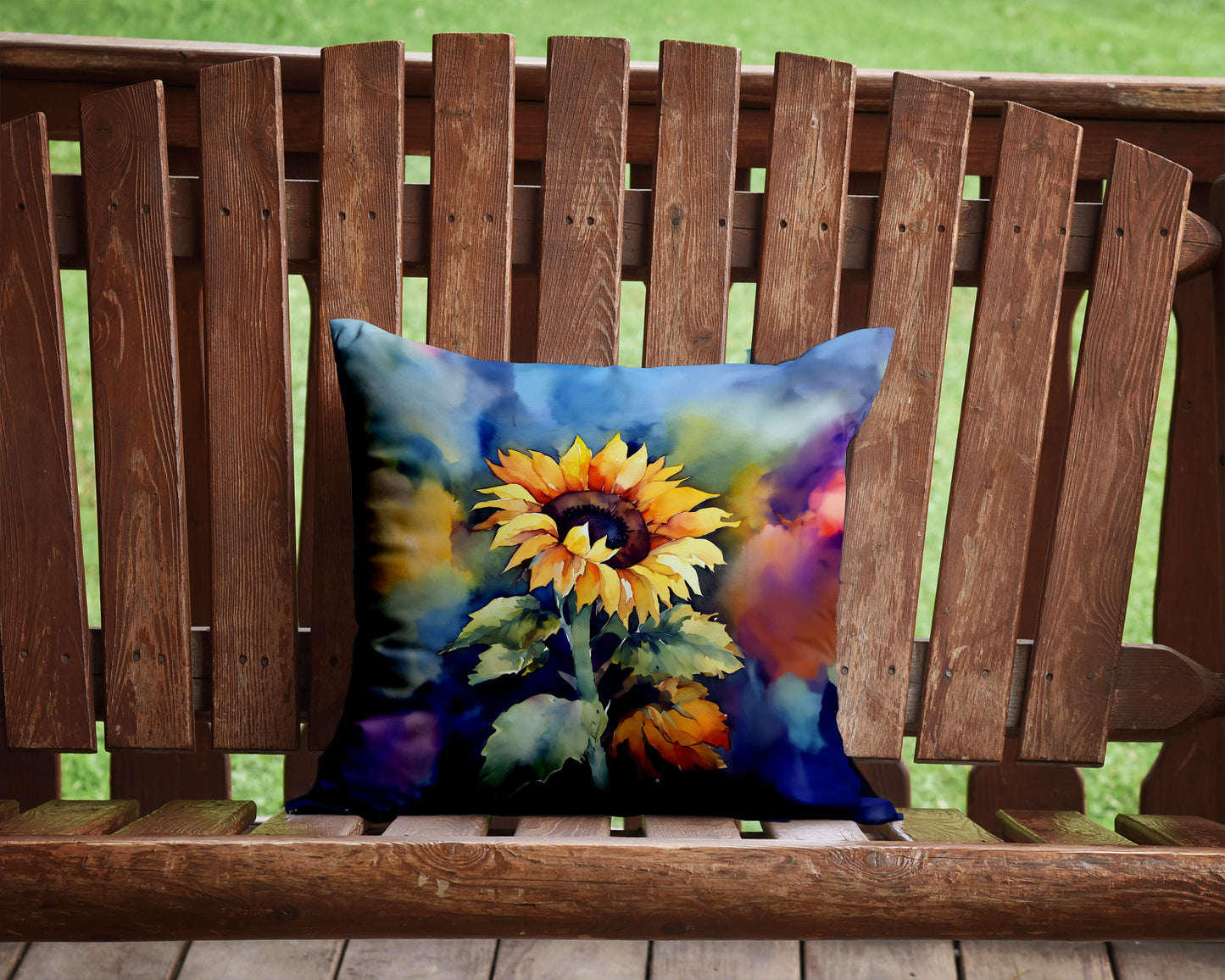 Sunflowers in Watercolor Throw Pillow