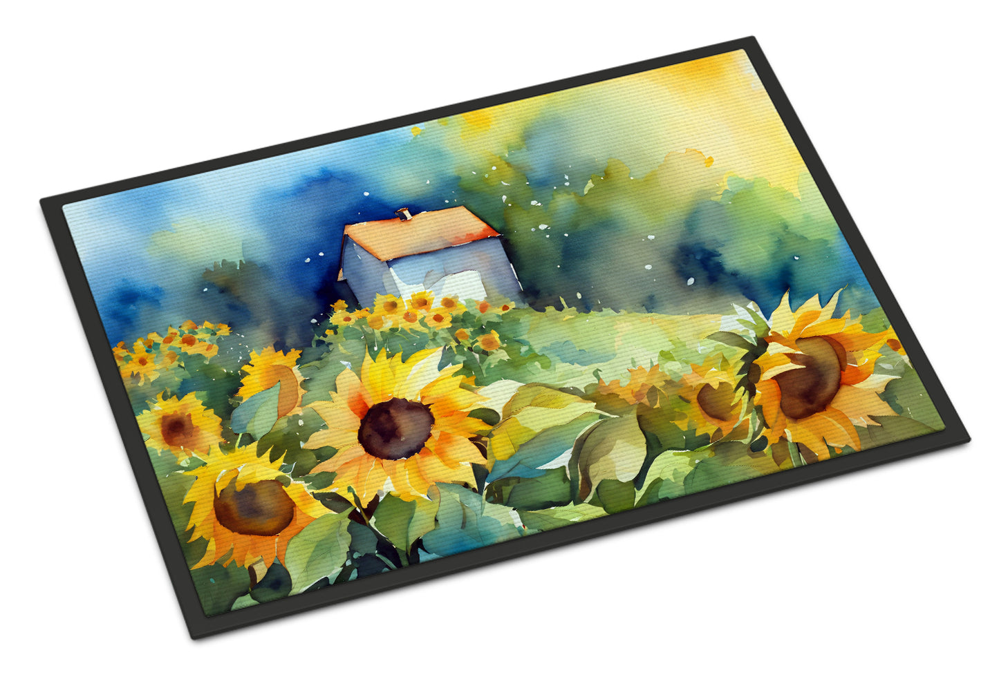 Buy this Sunflowers in Watercolor Doormat