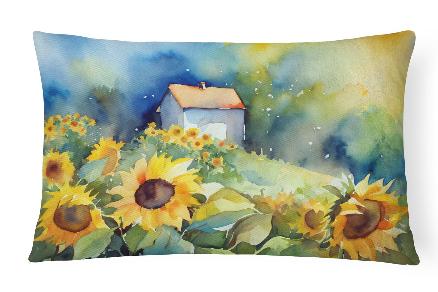 Buy this Sunflowers in Watercolor Throw Pillow