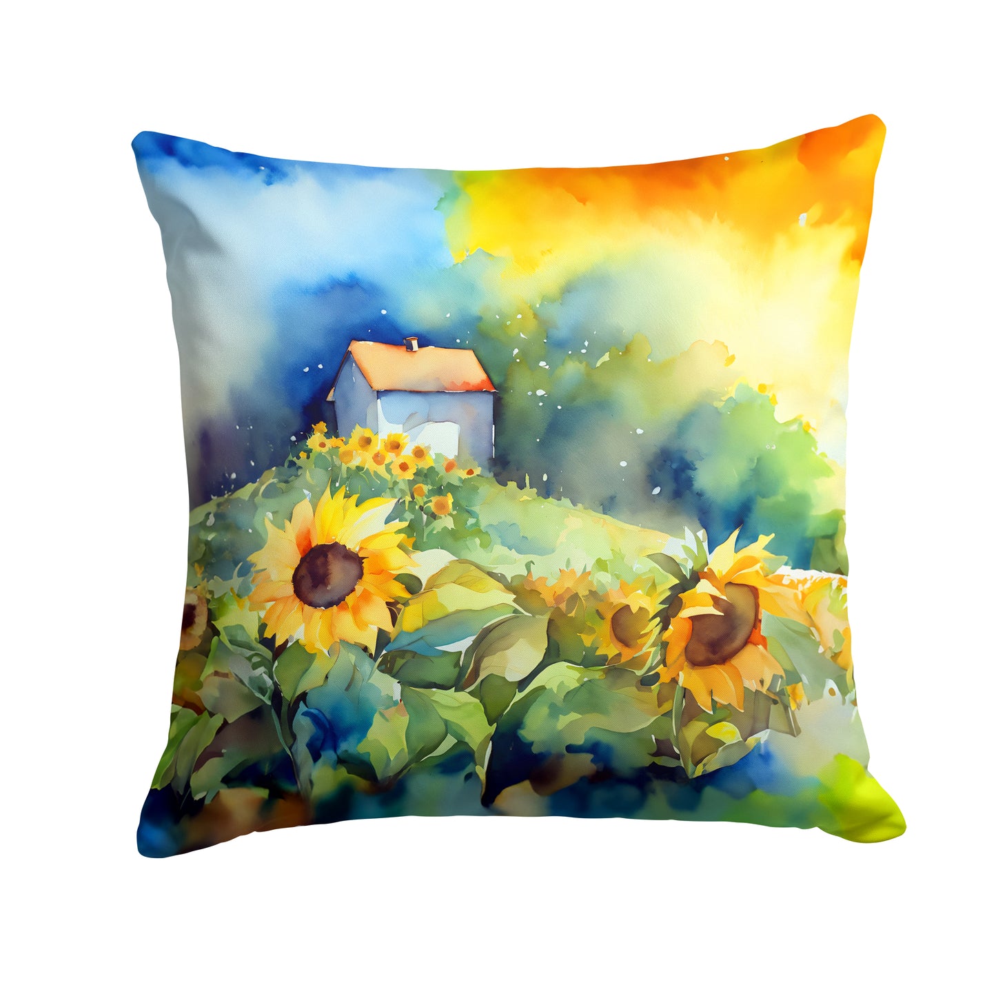 Buy this Sunflowers in Watercolor Throw Pillow