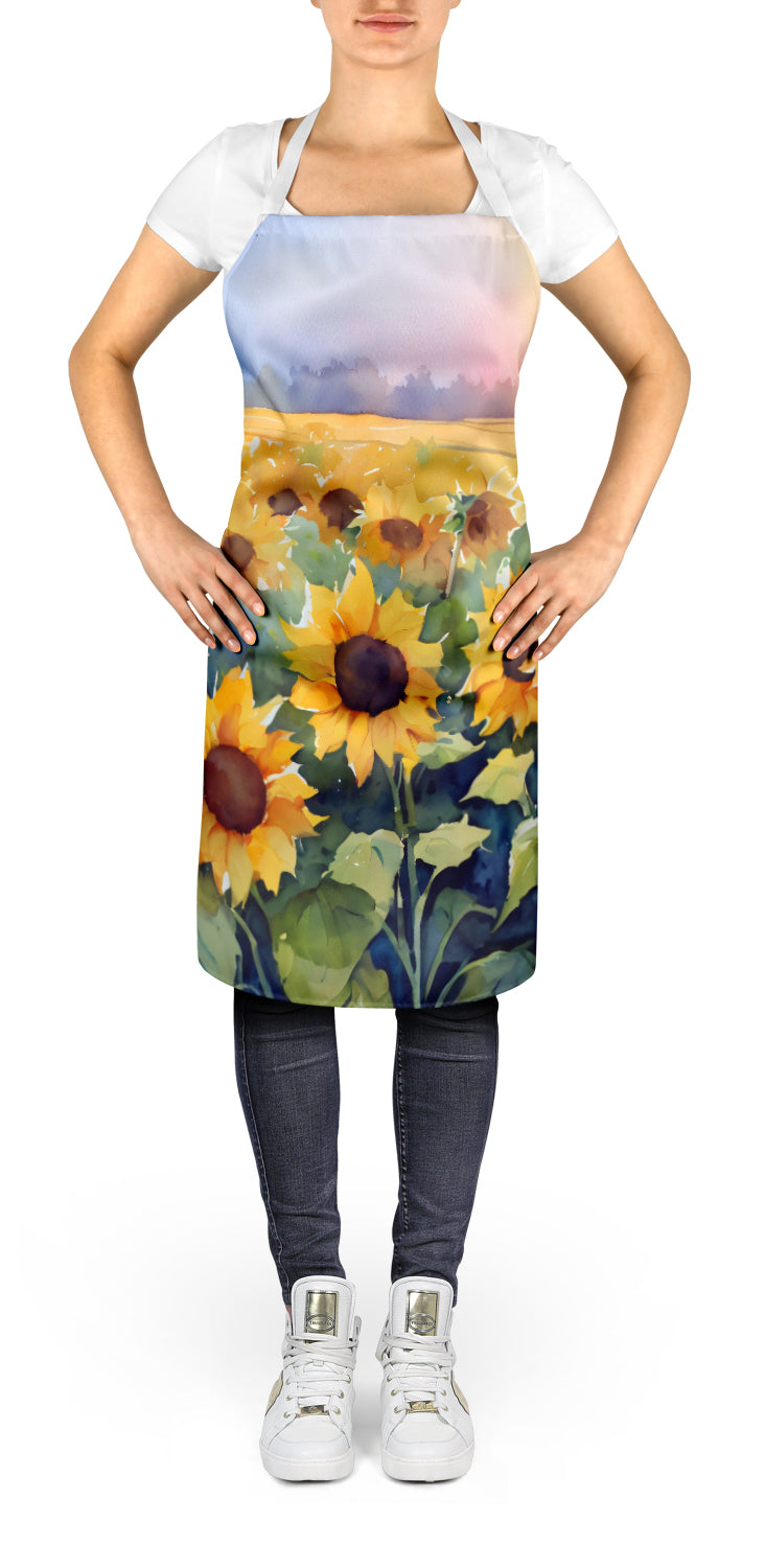 Sunflowers in Watercolor Apron