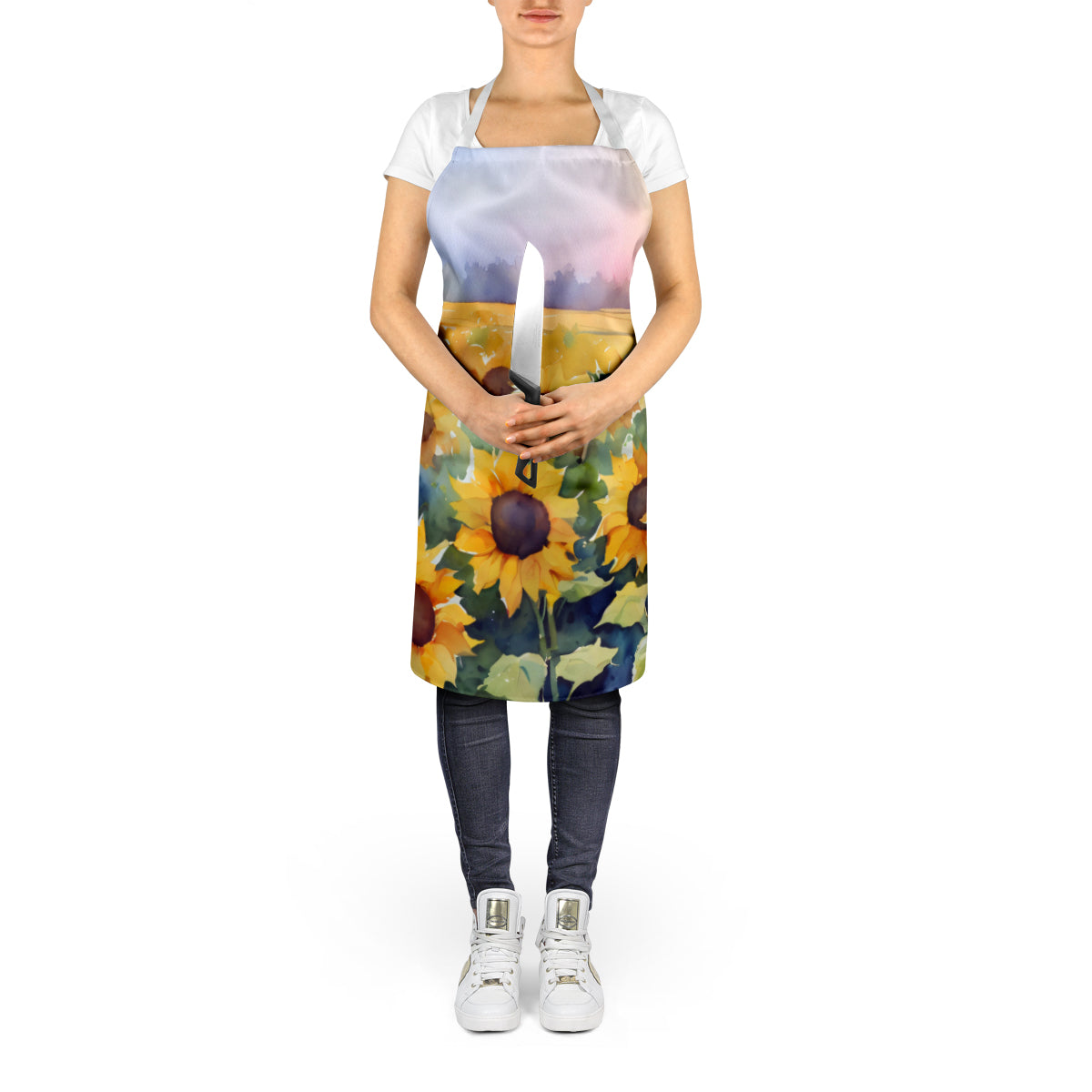 Sunflowers in Watercolor Apron