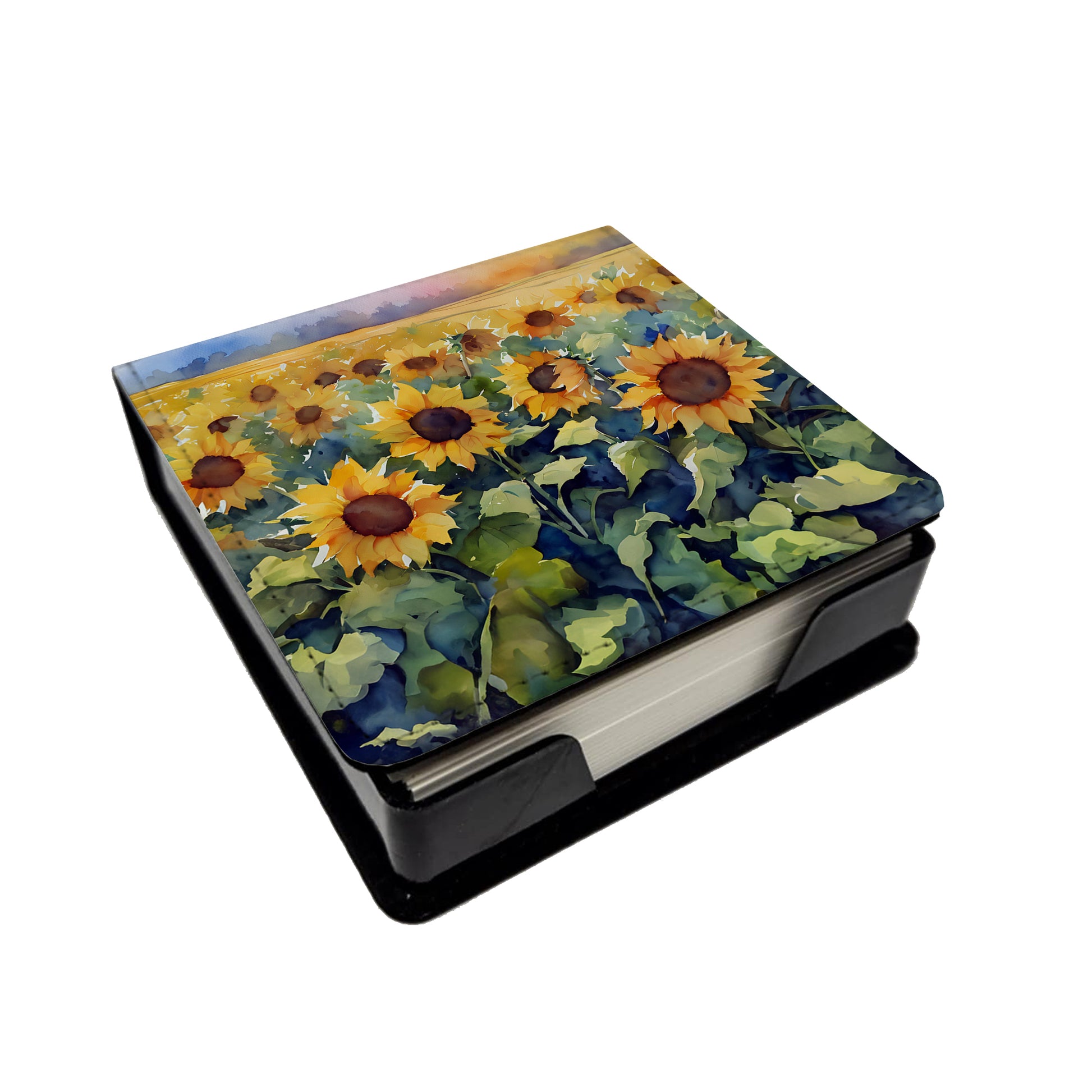 Buy this Sunflowers in Watercolor PU Leather Note Paper Holder