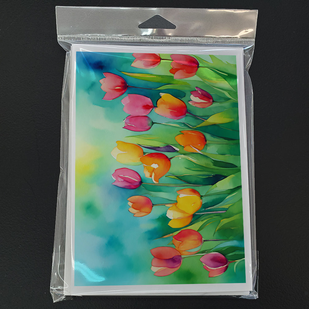 Tulips in Watercolor Greeting Cards Pack of 8