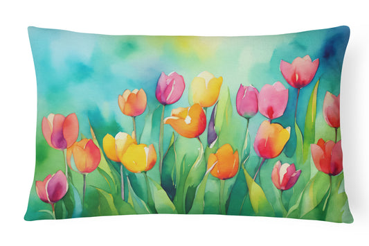 Buy this Tulips in Watercolor Throw Pillow