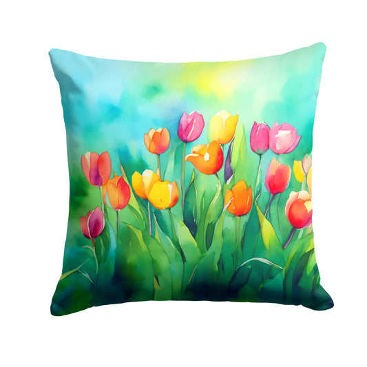 Buy this Tulips in Watercolor Throw Pillow