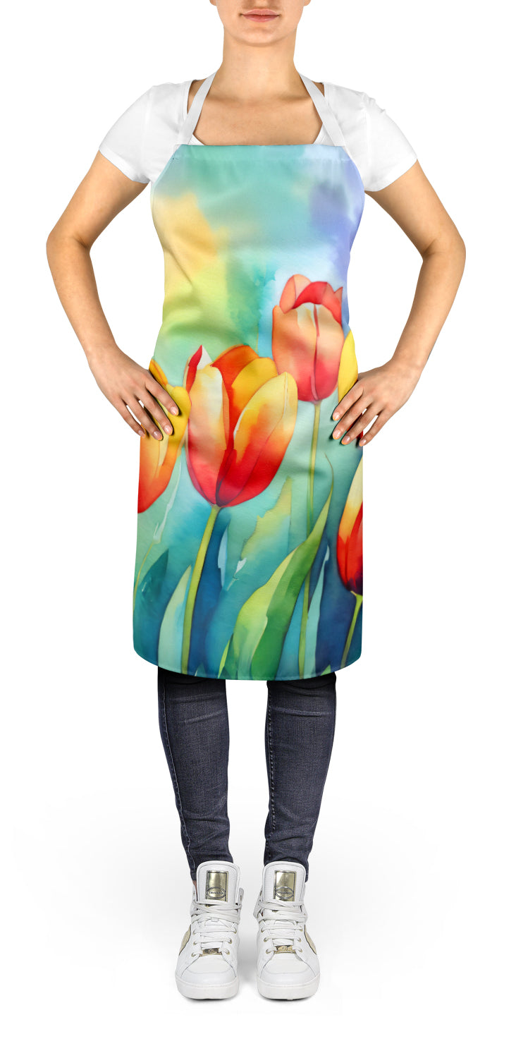 Tulips in Watercolor Apron