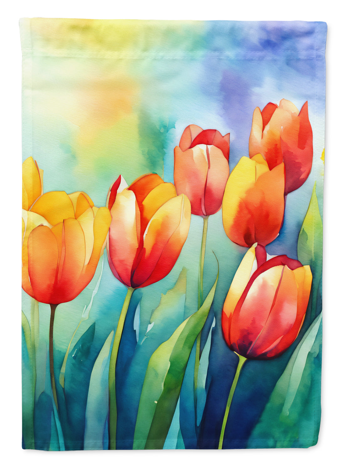 Buy this Tulips in Watercolor Garden Flag