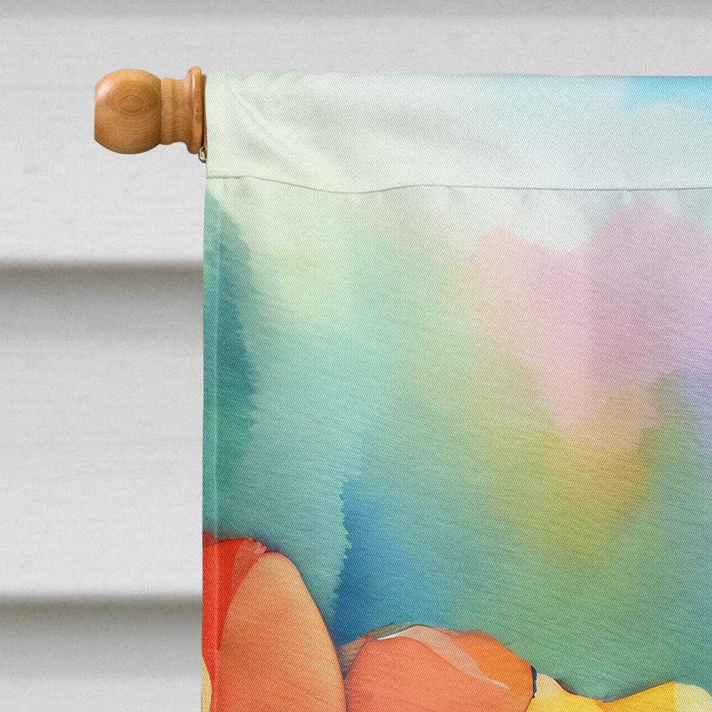 Tulips in Watercolor House Flag