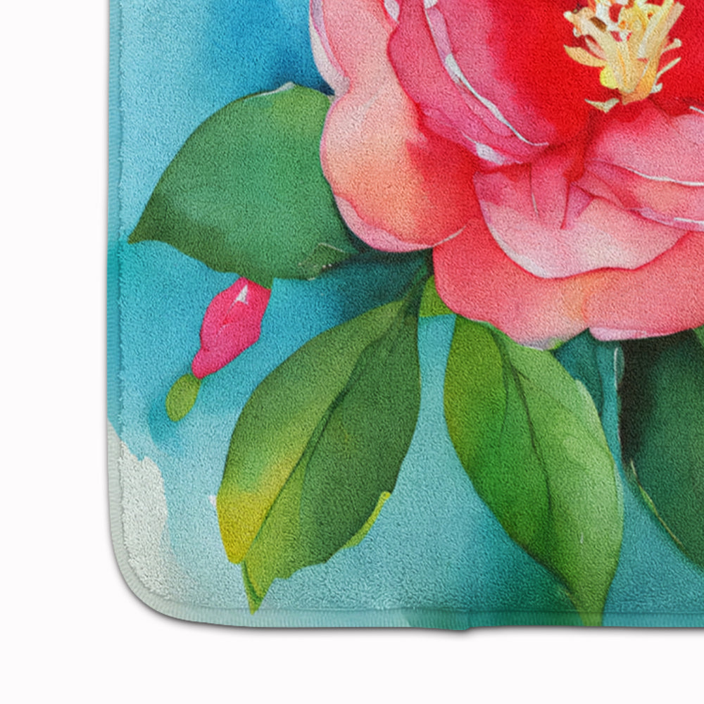 Alabama Camellia in Watercolor Memory Foam Kitchen Mat