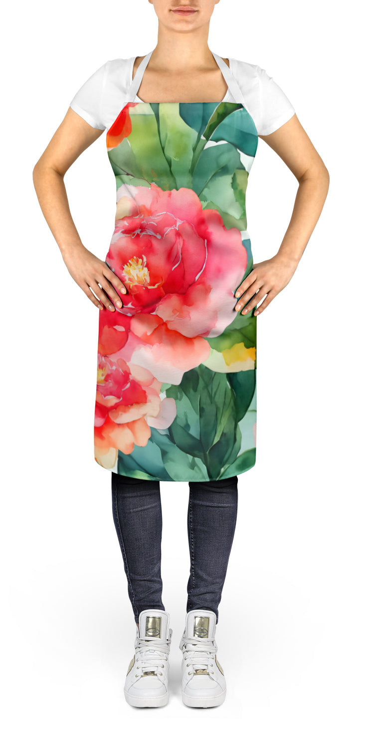 Alabama Camellia in Watercolor Apron