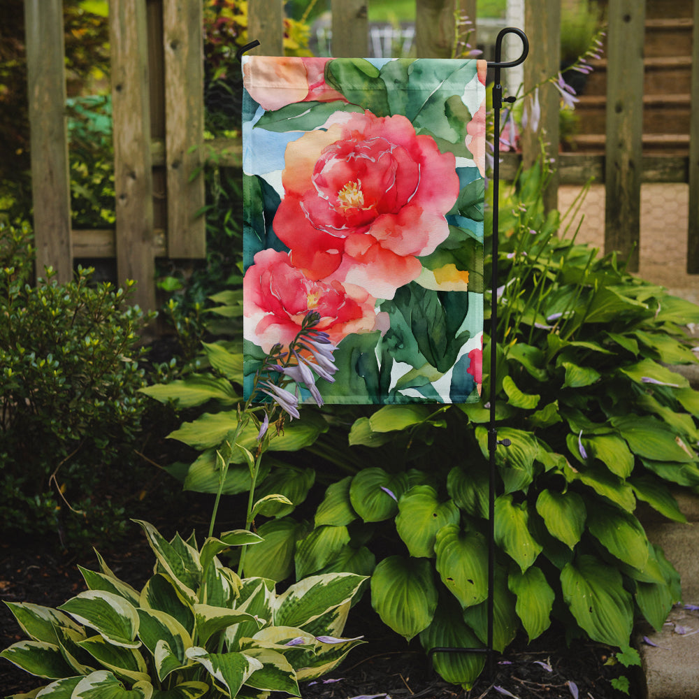 Alabama Camellia in Watercolor Garden Flag