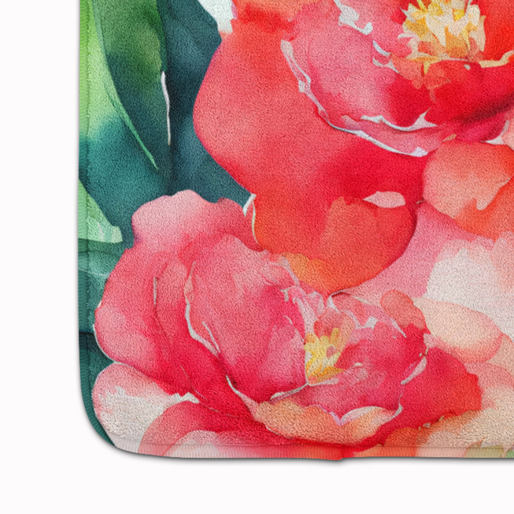 Alabama Camellia in Watercolor Memory Foam Kitchen Mat