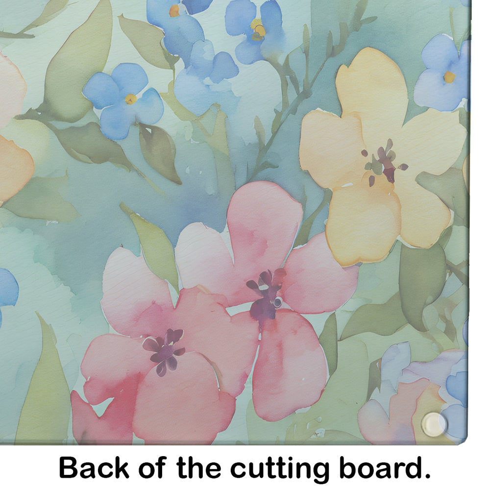 Alaska Forget-me-nots in Watercolor Glass Cutting Board