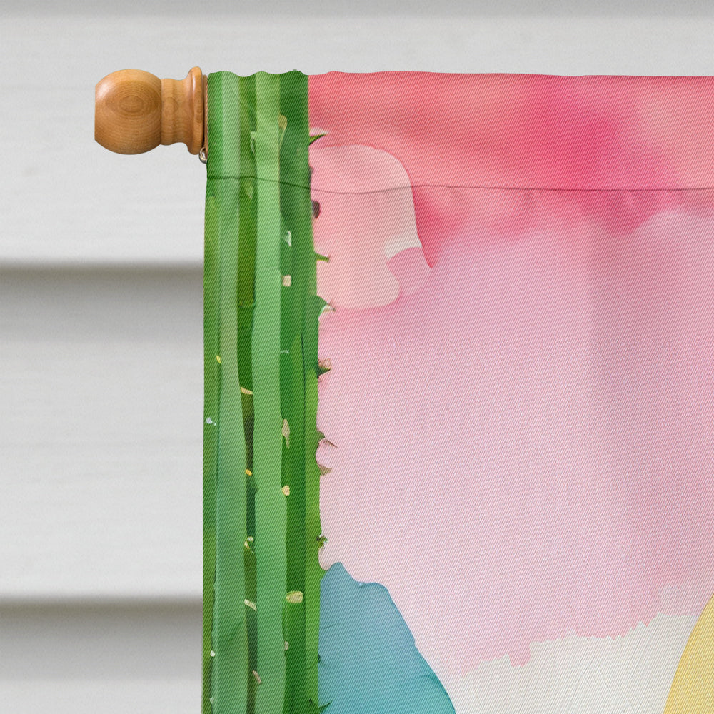 Arizona Saguaro Cactus Blossom in Watercolor House Flag