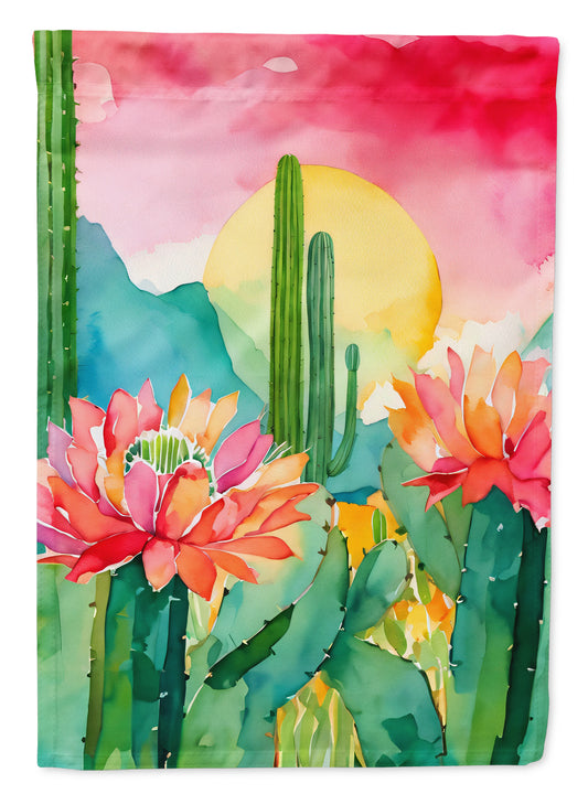 Buy this Arizona Saguaro Cactus Blossom in Watercolor Garden Flag