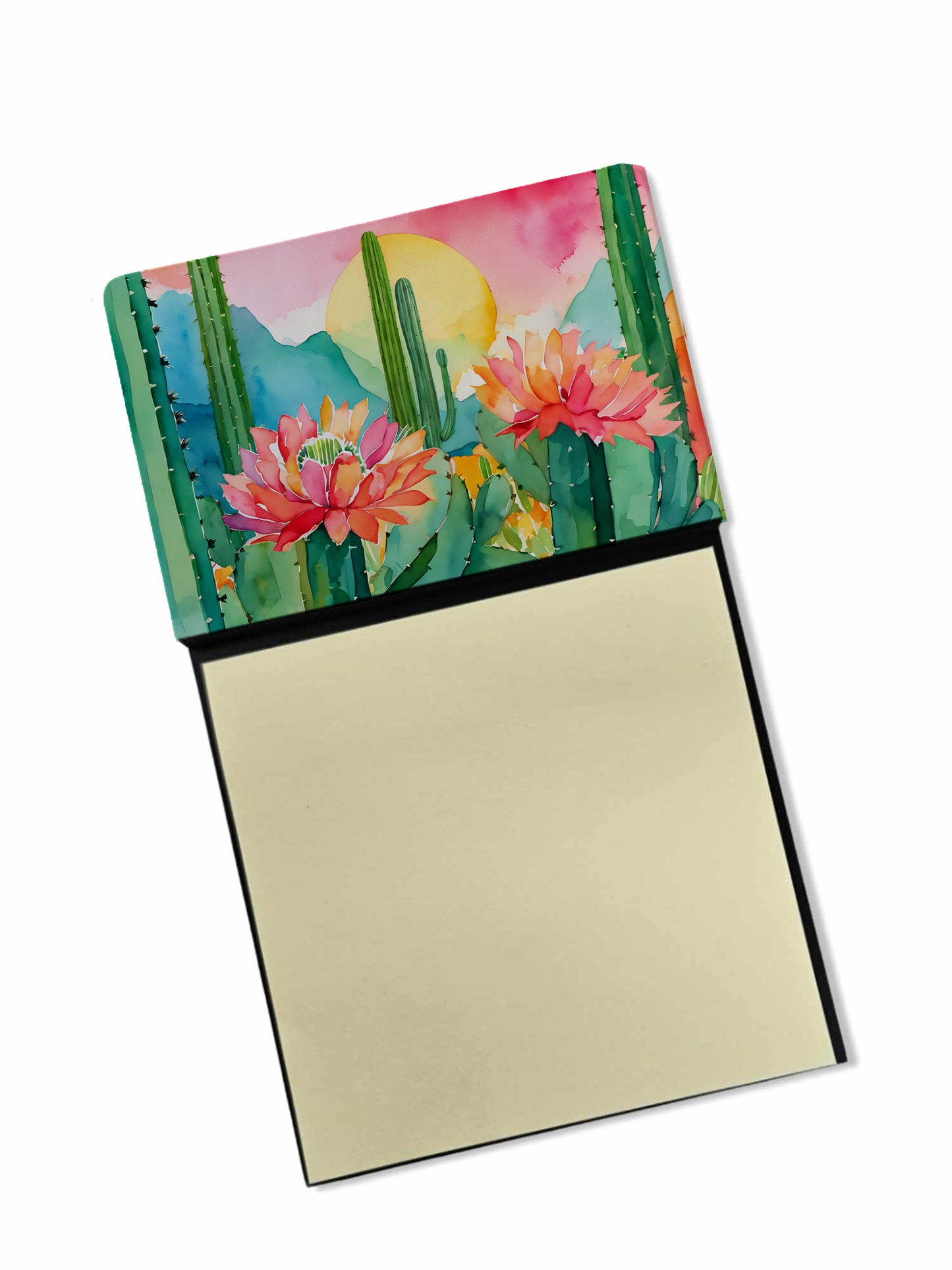 Buy this Arizona Saguaro Cactus Blossom in Watercolor Sticky Note Holder