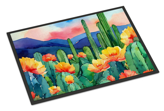 Buy this Arizona Saguaro Cactus Blossom in Watercolor Doormat