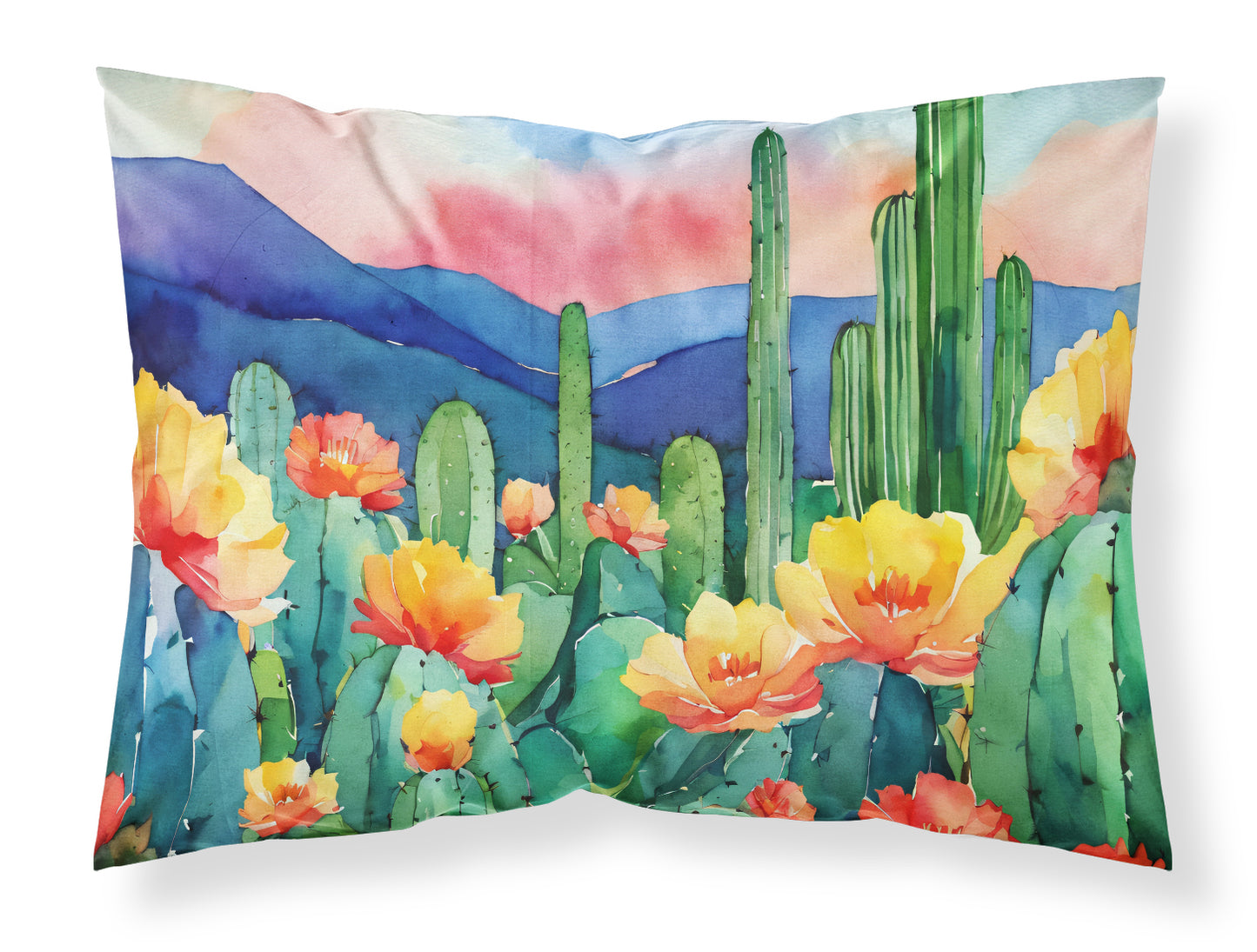 Buy this Arizona Saguaro Cactus Blossom in Watercolor Standard Pillowcase