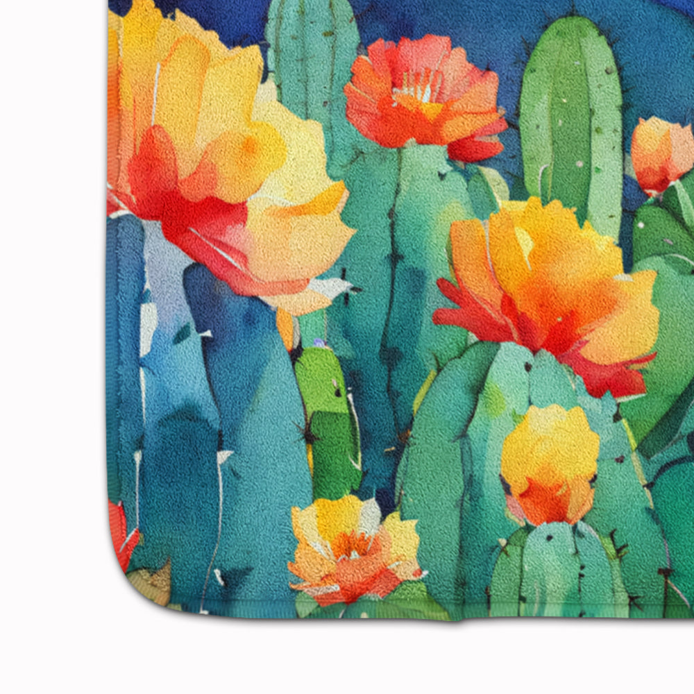 Arizona Saguaro Cactus Blossom in Watercolor Memory Foam Kitchen Mat