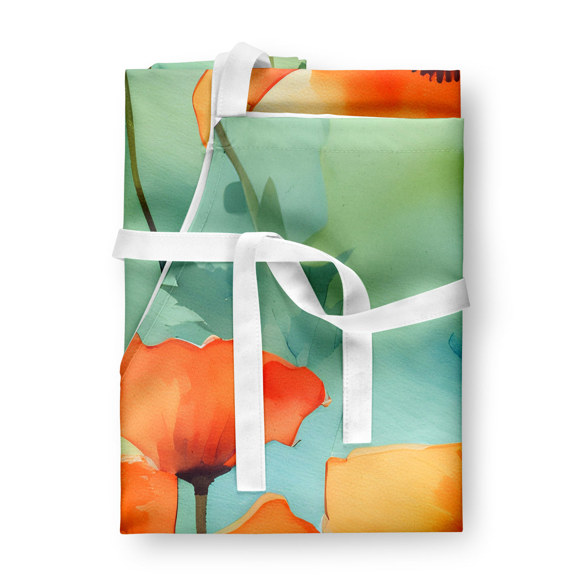 California California Poppies in Watercolor Apron