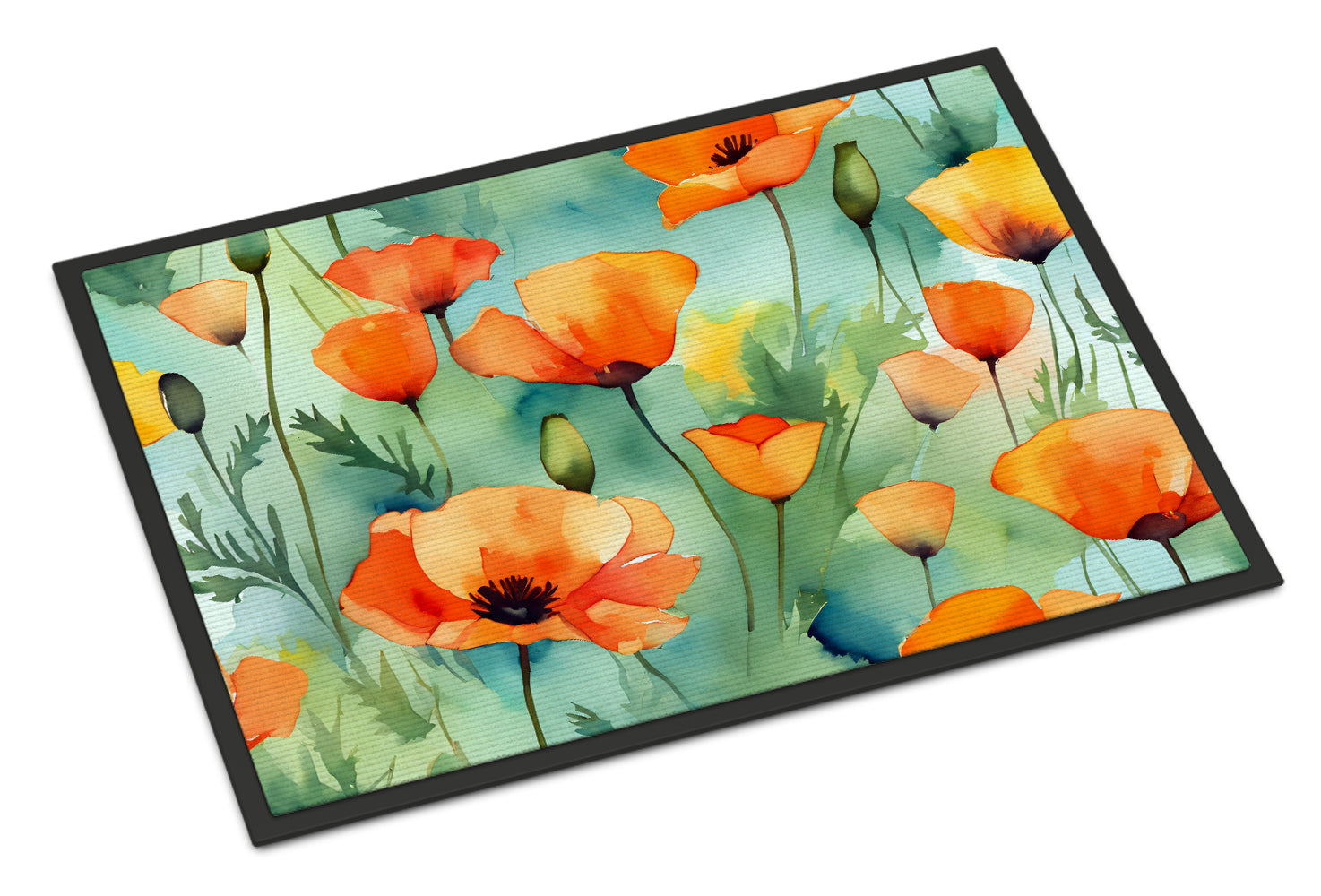 Buy this California California Poppies in Watercolor Doormat