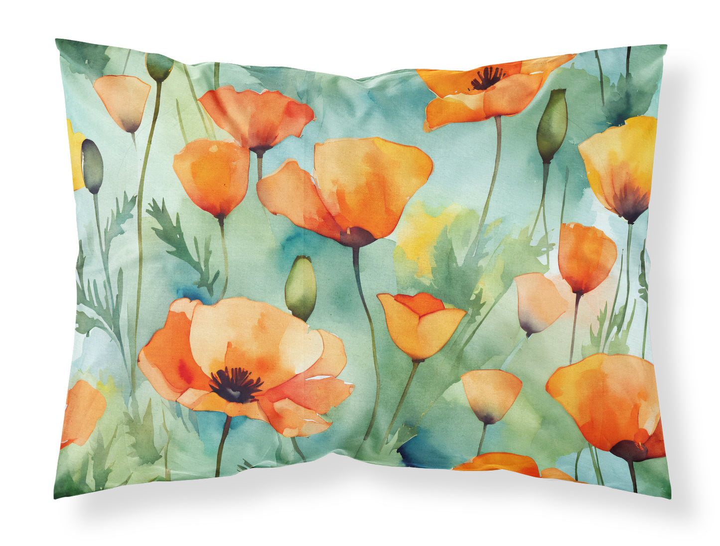 Buy this California California Poppies in Watercolor Standard Pillowcase