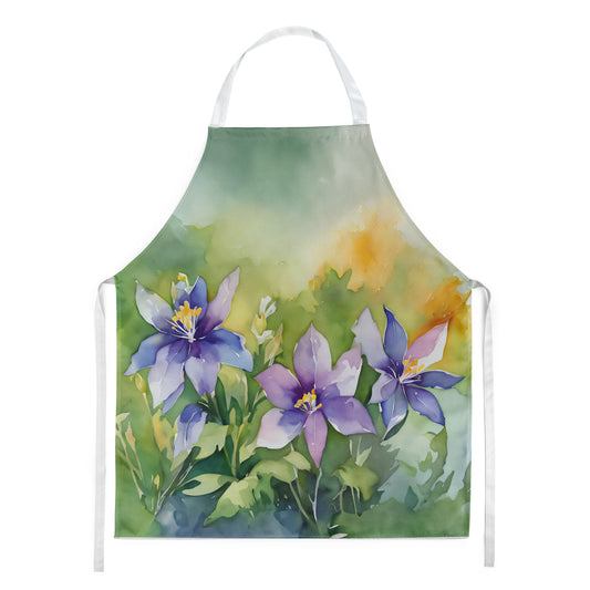 Buy this Colorado Rocky Mountain Columbine in Watercolor Apron