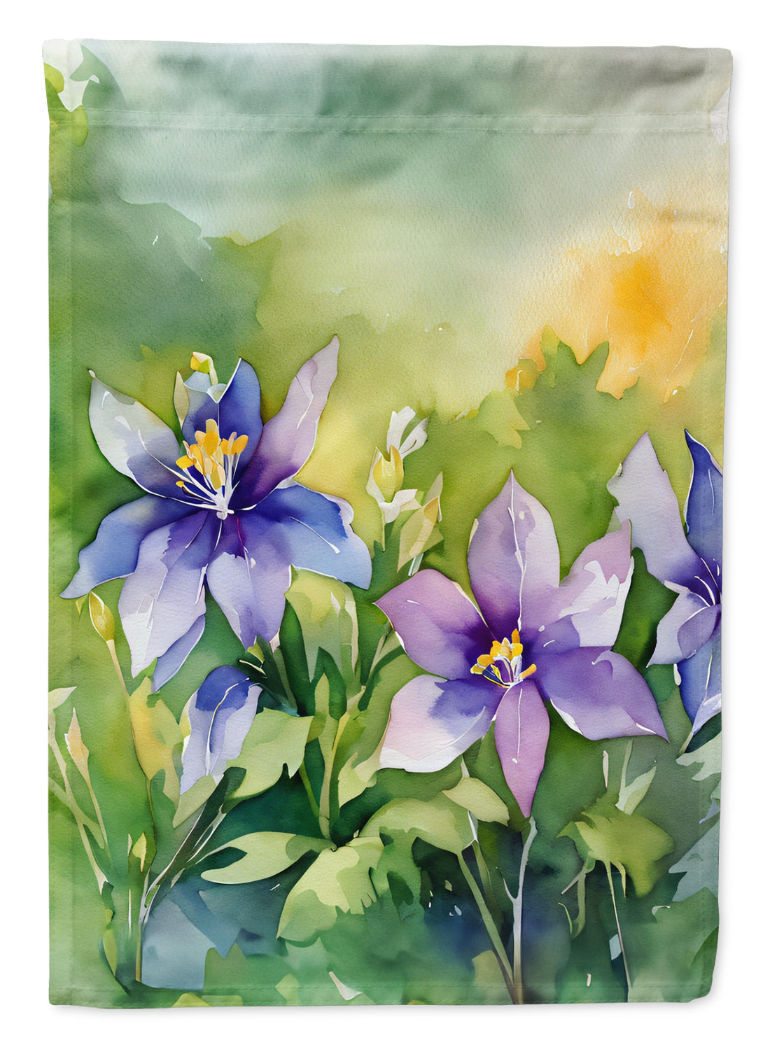 Buy this Colorado Rocky Mountain Columbine in Watercolor House Flag