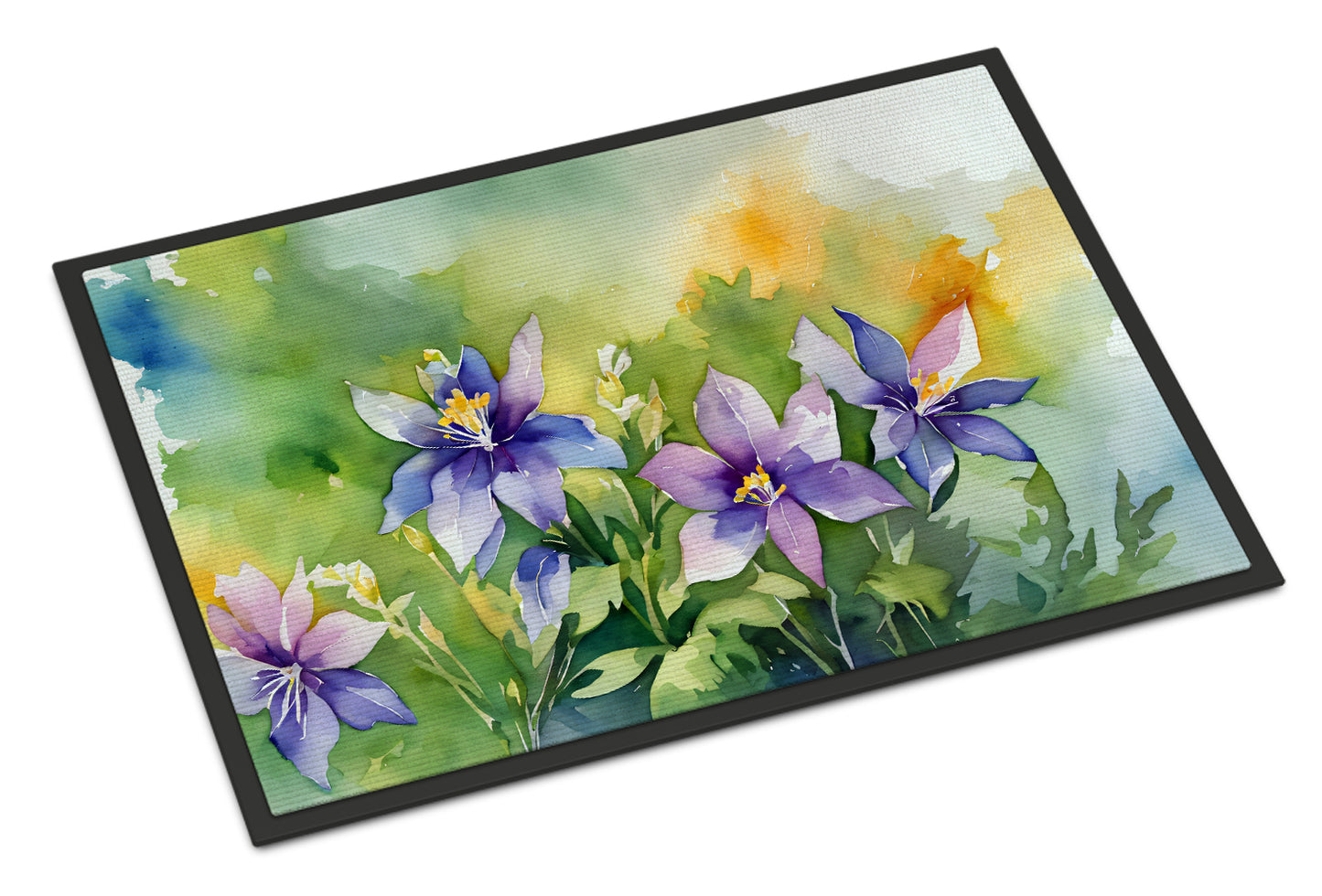 Buy this Colorado Rocky Mountain Columbine in Watercolor Doormat