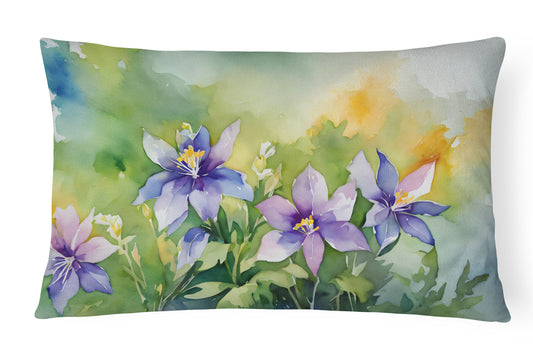 Buy this Colorado Rocky Mountain Columbine in Watercolor Throw Pillow