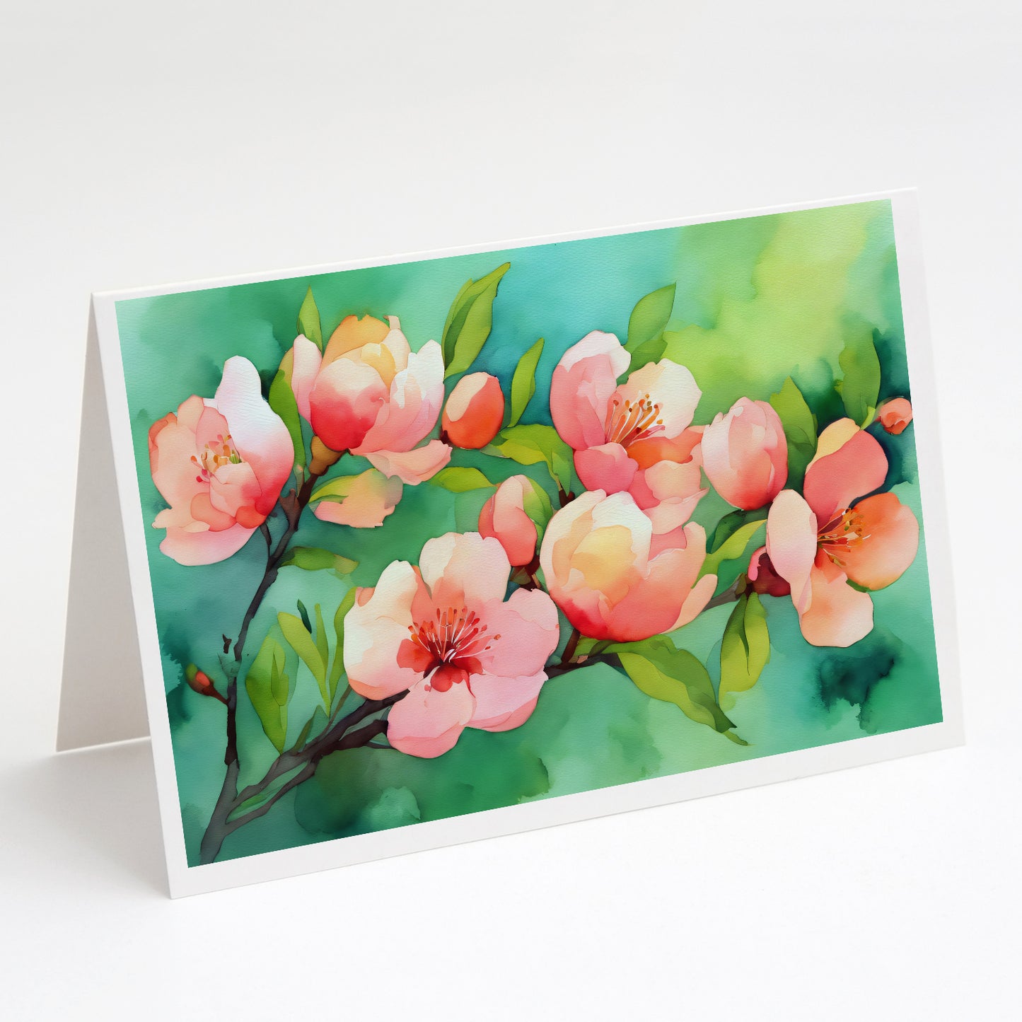 Buy this Delaware Peach Blossom in Watercolor Greeting Cards Pack of 8