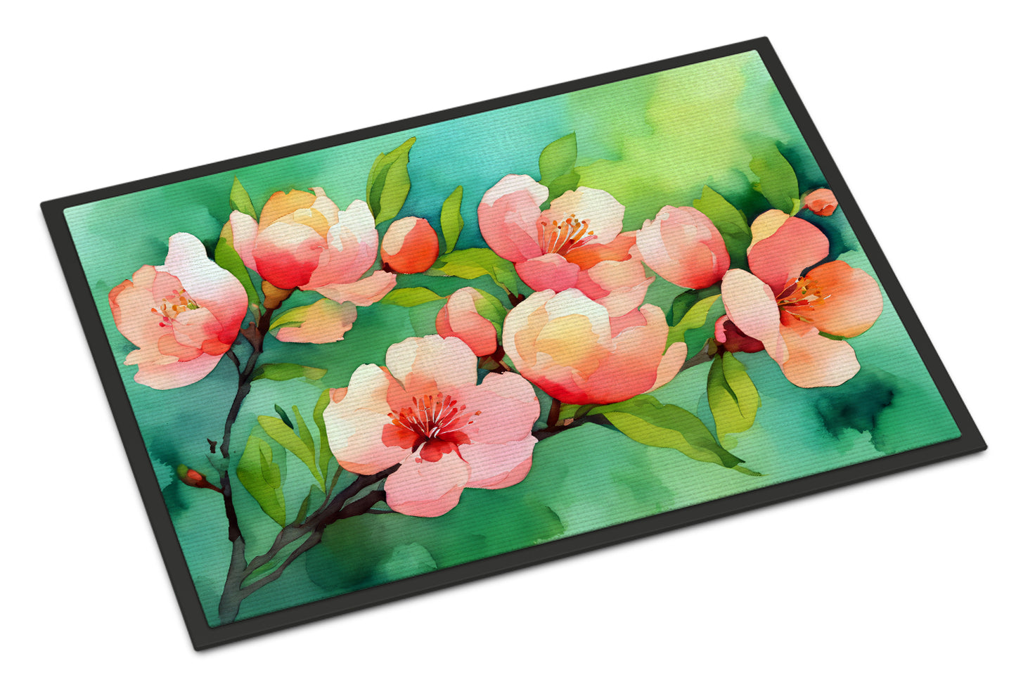 Buy this Delaware Peach Blossom in Watercolor Doormat