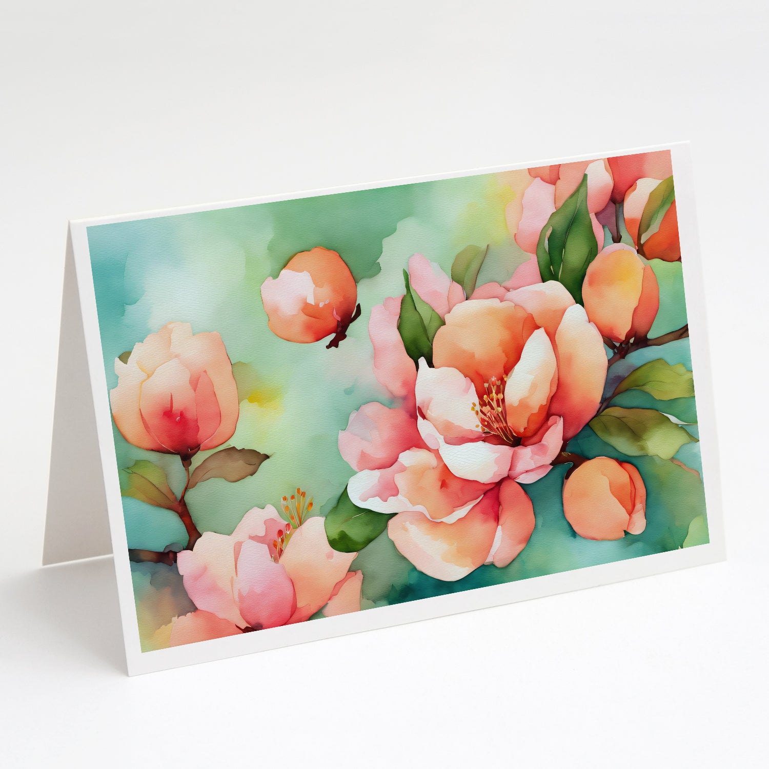 Buy this Delaware Peach Blossom in Watercolor Greeting Cards Pack of 8